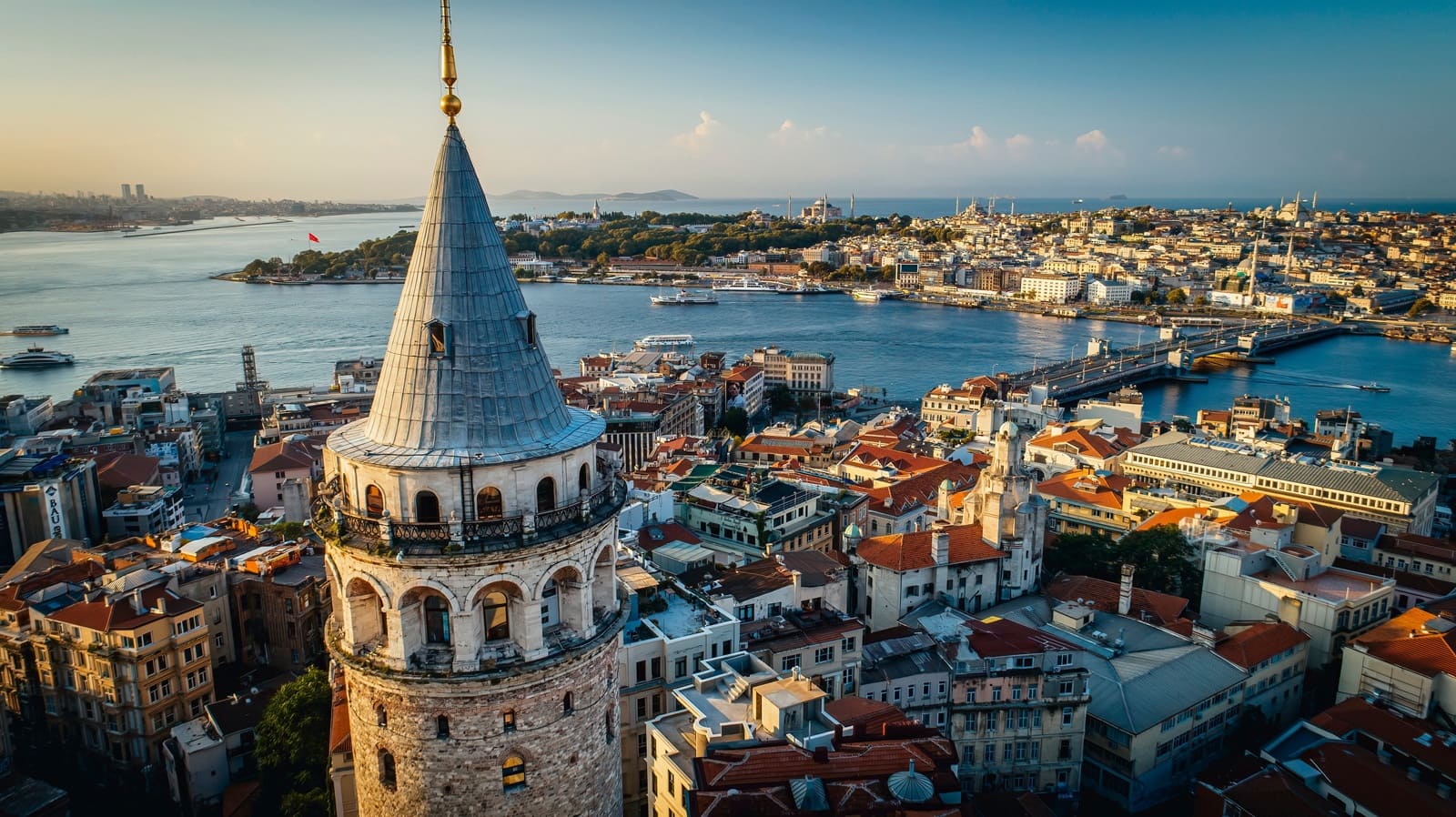 Galata Tower overlooking the Bosphorus and historic Istanbul