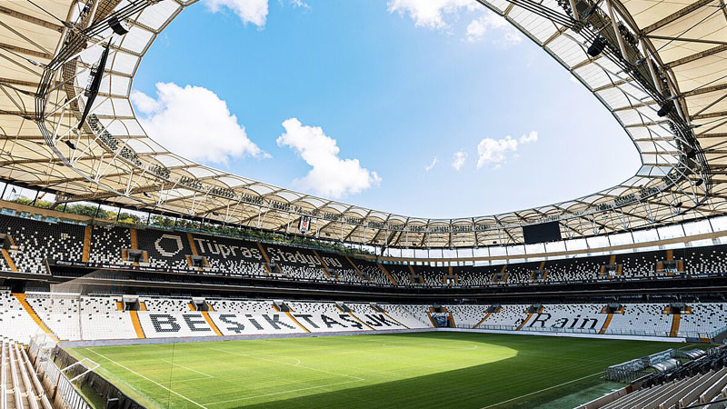 Football stadium in Istanbul prepared for a major match