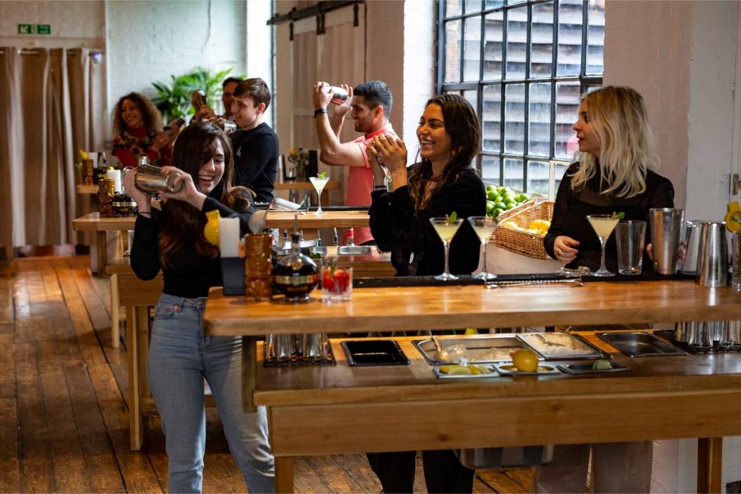 Corporate group participating in a cocktail workshop in Istanbul